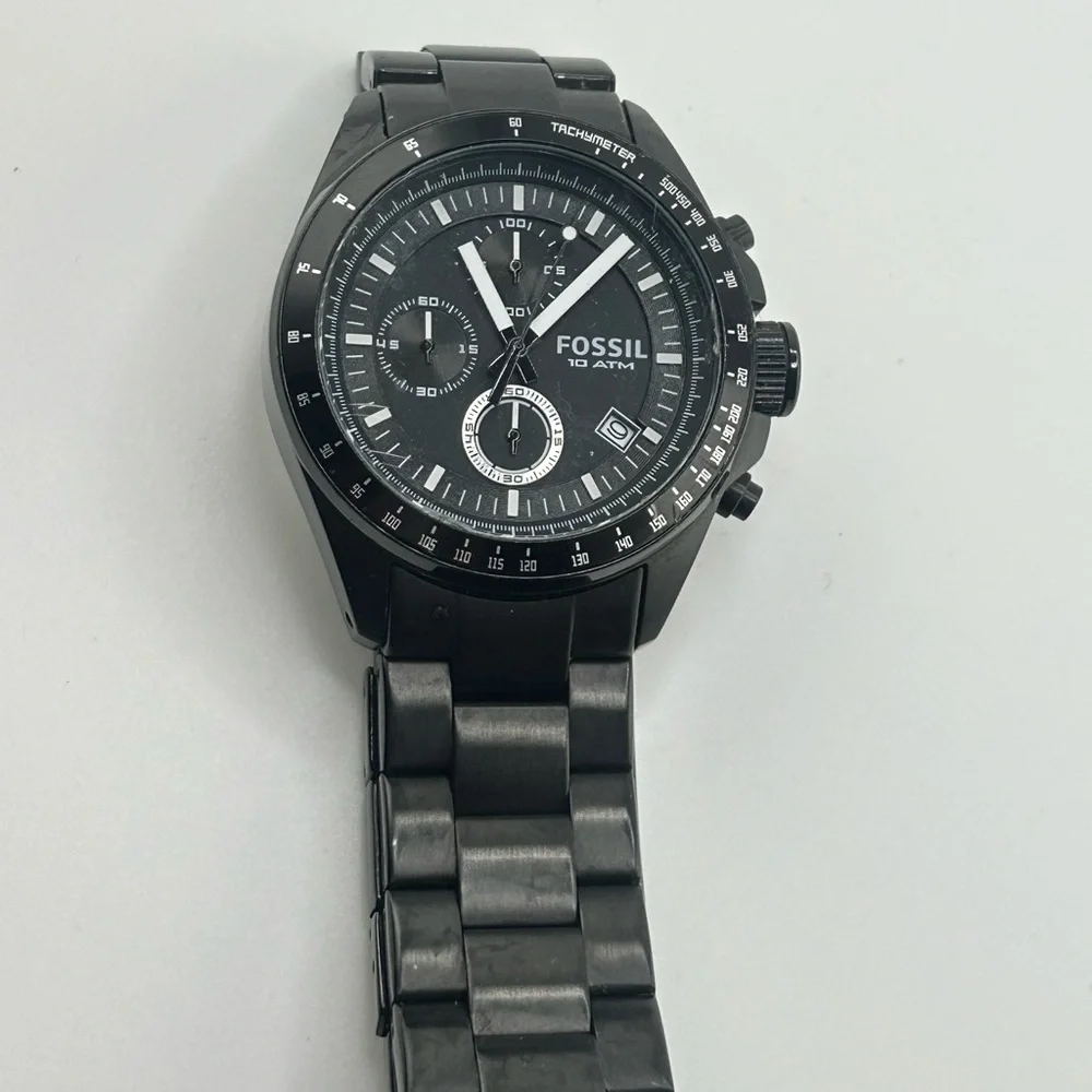 Fossil Decker CH2601 Stainless Steel Chronograph Black Men's Watch #606